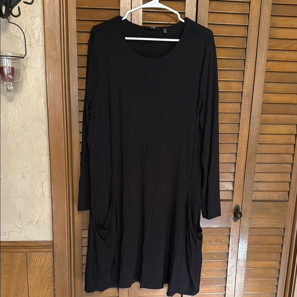 Betabrand Black Long Sleeve Dress